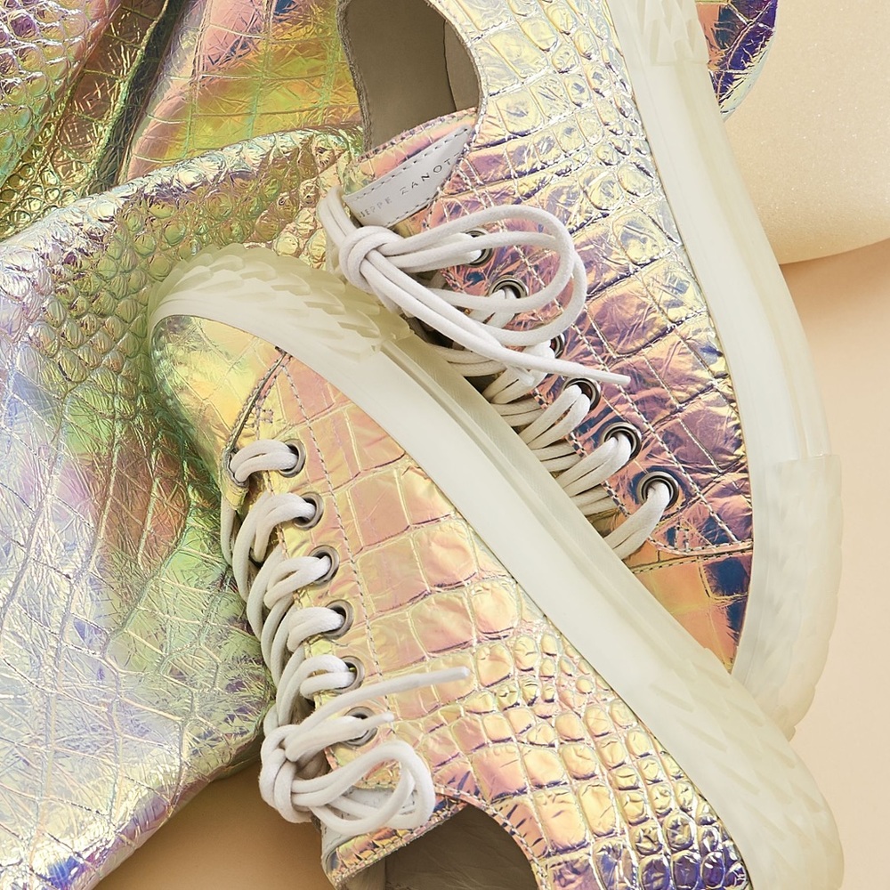 giuseppe zanotti BNIB iridescent croc lowtops - Picture 14 of 16